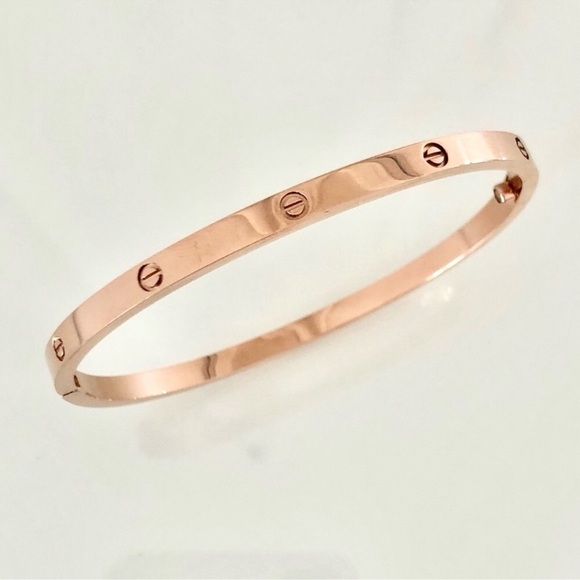 NEW Small Model Screw Cuff Bangle Love Bracelet with Screwdriver in Rose Gold - Picture 8 of 10
